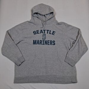 Vtg Fanatics Seattle Mariners Hoodie Mens Size 3XL Grey Distressed Small FLAW